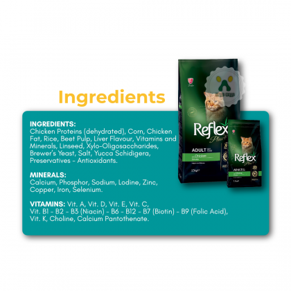 REFLEX Plus Adult Chicken Cat Food 8KG